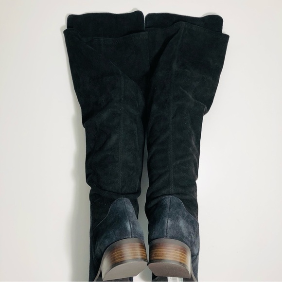 NEW Lucky Brand Calypso Over-The-Knee Boot in Black Suede Fabric Combo size 6.5 - Picture 10 of 15